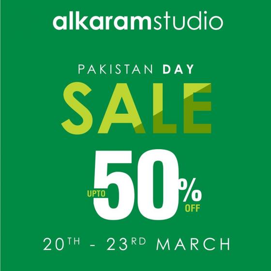 alkaram studio Pakistan Day SALE! upto 50 off till 23rd March 2020
